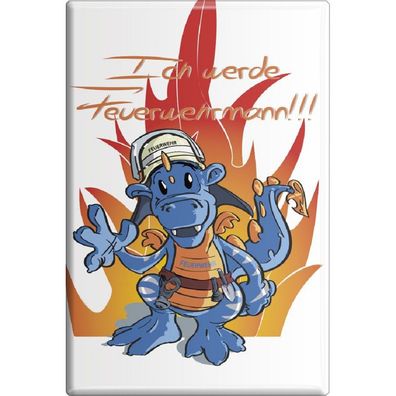 Magnet - Feuerwehr - Gr. ca. 8 x 5,5 cm - 38387 - Küchenmagnet