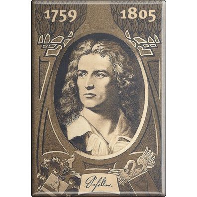 Magnet - Friedrich Schiller - Gr. ca. 8 x 5,5 cm - 38373 - Küchenmagnet