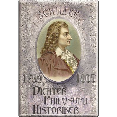 Magnet - Friedrich Schiller - Gr. ca. 8 x 5,5 cm - 38375 - Küchenmagnet