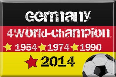 Magnet - Germany 4World Champion - Gr. ca. 8x5,5 cm - 38146