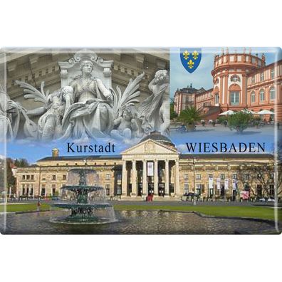 Magnet - Kurstadt Wiesbaden - Gr. ca. 8 x 5,5 cm - 38776 - Kühlschrankmagnet Küchen