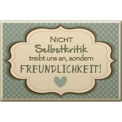 Magnet - NICHT Selbstkritik ... Freundlichkeit - Gr. ca. 8 x 5,5 cm - 38297 - Küchen