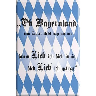 Magnet - Oh Bayernland - Gr. ca. 8 x 5,5 cm - 38763 - Küchenmagnet