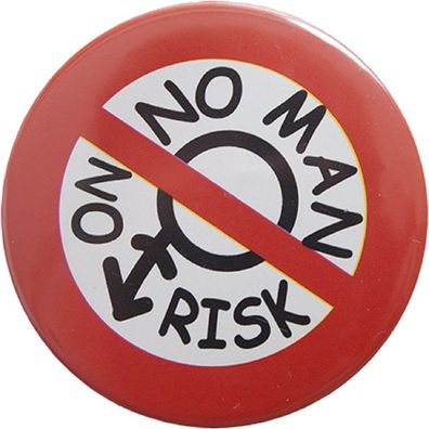 Magnet - No Man no Risk - 03768 rot-weiß - Gr. ca. 3,5 cm