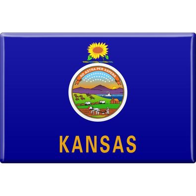 MAGNET - US-Bundesstaat Kansas - Gr. ca. 8 x 5,5 cm - 37116 - Küchenmagnet