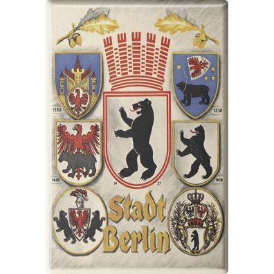 Magnet - Wappen Berlin - Gr. ca. 8 x 5,5 cm - 38716 - Küchenmagnet