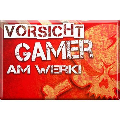 MAGNET - Vorsicht Gamer am Werk - Gr. ca. 8 x 5,5 cm - 38969 - Küchenmagnet