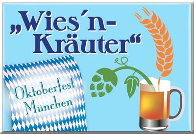 Magnet - WIESN Kräuter - Oktoberfest München - Gr. ca. 8 x 5,5 cm - 38154 - Küchen