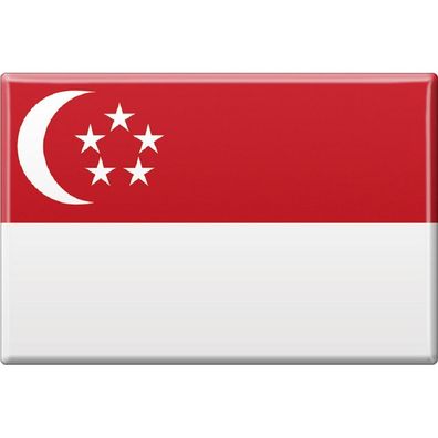 Magnetbutton Länderflagge &#x2022; Singapur &#x2022; NEU Gr. ca. 7,5cm x 5,5cm (3782