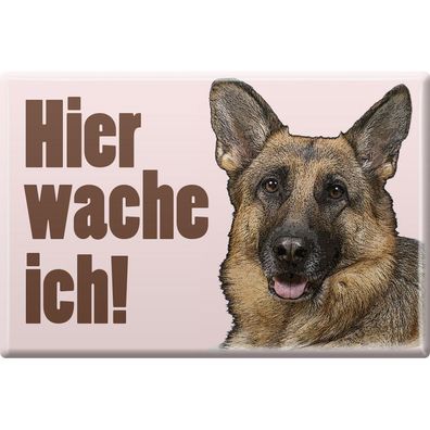 Tiermagnet - Hunde Schäferhund Hier wache ich - Gr. ca. 8 x 5,5 cm - 38809 - Küchen