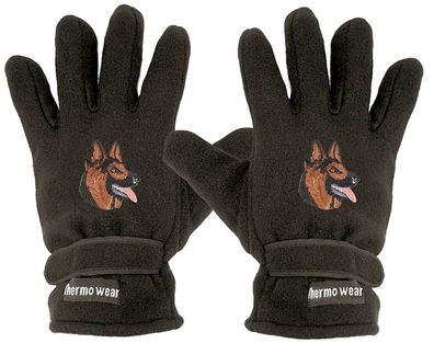 Handschuhe Fleece deutscher Schäferhund 31522 schwarz