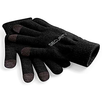 Touch-Handschuhe mit Einstickung - Security - 31652/1 schwarz Gr. L/ XL