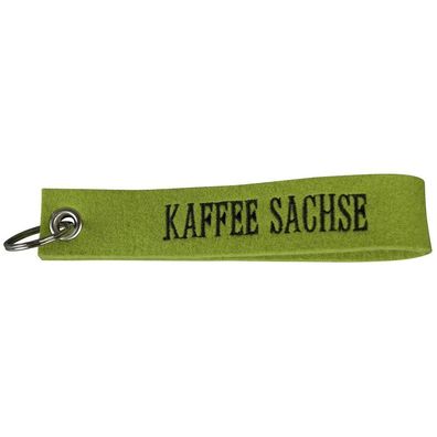 Filz-Schlüsselanhänger mit Einstickung - Kaffee Sachse - Gr. ca. 17x3cm - 14391 - h