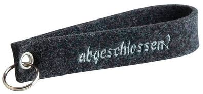 Filz-Schlüsselanhänger mit Einstickung abgeschlossen Gr. ca. 17x3cm 14075 dunkelgra