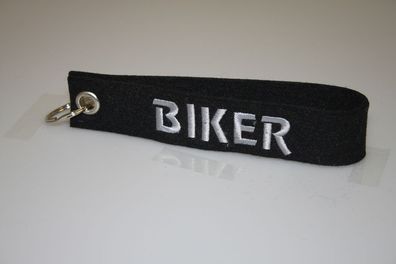 Filz-Schlüsselanhänger mit Stick - Biker - Gr. ca. 17x3cm - 14502