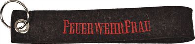 FILZ-SCHLÜSSELANHÄNGER mit Stick - Feuerwehrfrau - Gr. ca. 17x3cm - 14052 - Keyhold