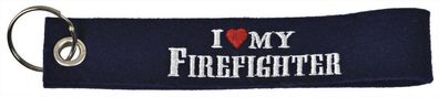 FILZ-SCHLÜSSELANHÄNGER mit Stick - I love my Firefighter - Gr. ca. 17x3cm - 14055