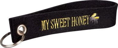 FILZ-SCHLÜSSELANHÄNGER mit Stick - My sweet Honey - Gr. ca. 17x3cm - 14472 - Keyhol