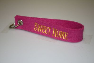 Filz-Schlüsselanhänger mit Stick - Sweet Home - Gr. ca. 17x3cm - 14429