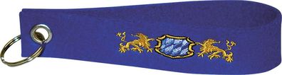 Filz-Schlüsselanhänger mit Stick BAYERN LÖWE WAPPEN Gr. ca. 17x3cm Keyholder 14448