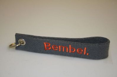 Filz-Schlüsselanhänger mit Stick BEMBEL Gr. ca. 17x3cm 14027 Keyholder grau