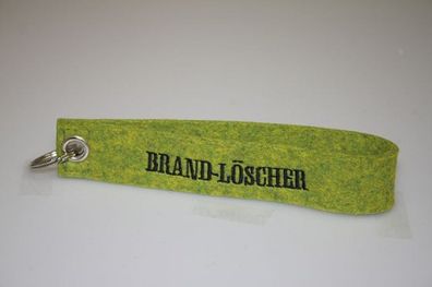 Filz-Schlüsselanhänger mit Stick Brand-Löscher Gr. ca. 17x3cm 14265 grün