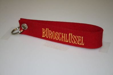 Filz-Schlüsselanhänger mit Stick Büroschlüssel Gr. ca. 17x3cm 14418 rot