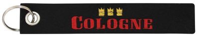Filz-Schlüsselanhänger mit Stick Cologne Gr. ca. 17x3cm 14021 Keyholder schwarz