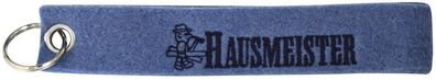 Filz-Schlüsselanhänger mit Stick Hausmeister Gr. ca. 17x3cm 14136 Keyholder blau