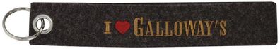 Filz-Schlüsselanhänger mit Stick I LOVE Galloway's Gr. ca. 17x3cm 14164 schwarz