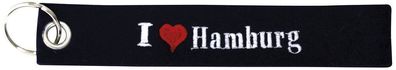 Filz-Schlüsselanhänger mit Stick I love Hamburg Gr. ca. 17x3cm 14155 schwarz