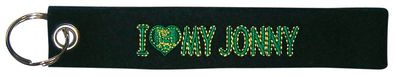Filz-Schlüsselanhänger mit Stick I love my Jonny Gr. ca. 17x3cm 14098 schwarz