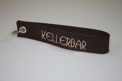 Filz-Schlüsselanhänger mit Stick Kellerbar Gr. ca. 17x3cm 14417 schwarz