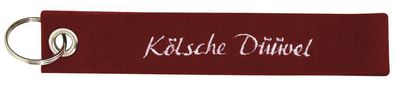 Filz-Schlüsselanhänger mit Stick Kölsche Düüwel Gr. ca. 17x3cm 14218 bordeaux