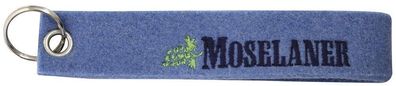 Filz-Schlüsselanhänger mit Stick Moselaner Gr. ca. 17x3cm 14185 blau