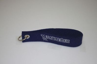 Filz-Schlüsselanhänger mit Stick Nachtschwärmer Gr. ca. 17x3cm 14404 blau