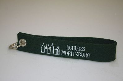 Filz-Schlüsselanhänger mit Stick Schloss Moritzburg Gr. ca. 17x3cm 14234 schwarz