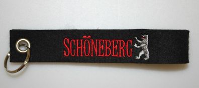 Filz-Schlüsselanhänger mit Stick Schöneberg Gr. ca. 17x3cm 14302 schwarz