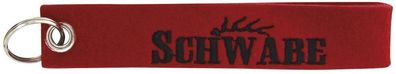 Filz-Schlüsselanhänger mit Stick Schwabe Gr. ca. 17x3cm 14180 rot