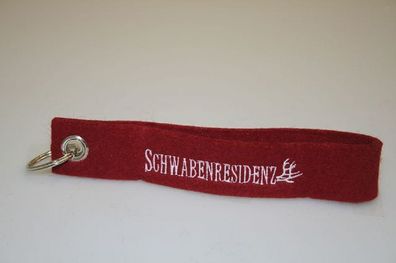 Filz-Schlüsselanhänger mit Stick Schwabenresidenz Gr. ca. 17x3cm 14048 rot
