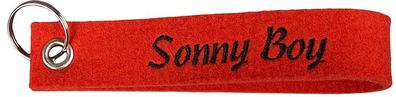 Filz-Schlüsselanhänger mit Stick Sonny Boy Gr. ca. 17x3cm 14173 rot