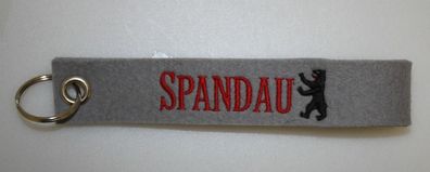 Filz-Schlüsselanhänger mit Stick Spandau Gr. ca. 17x3cm 14303 grau