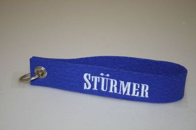 Filz-Schlüsselanhänger mit Stick Stürmer Gr. ca. 17x3cm 14266 blau