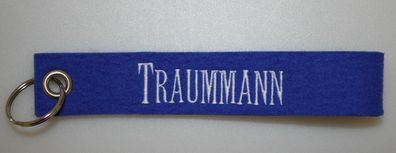 Filz-Schlüsselanhänger mit Stick Traummann Gr. ca. 17x3cm 14250 blau