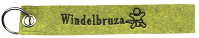 Filz-Schlüsselanhänger mit Stick Windelbruza Gr. ca. 17x3cm 14009 Keyholder grün