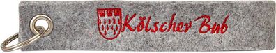 Filz-Schlüsselanhänger Stickerei Kölscher Bub Gr. ca. 17x3cm 14434 grau