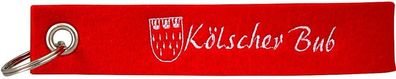 Filz-Schlüsselanhänger Stickerei Kölscher Bub Gr. ca. 17x3cm 14434 rot