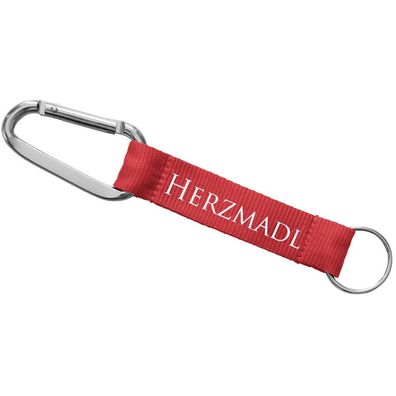 Karabiner-Schlüsselanhänger mit Druck - Herzmadl - Gr. ca. 16 x 2cm - Keyholder - 1