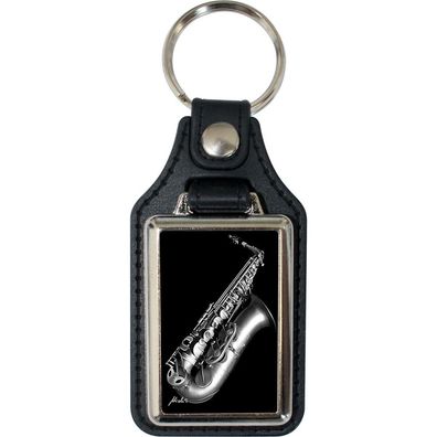 Leder-Schlüsselanhänger mit Motiv – Altosax – 06271 aus der Serie ROCK YOU© M