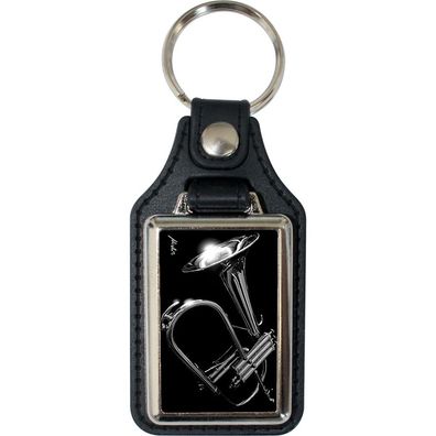 Leder-Schlüsselanhänger mit Motiv – Flügelhorn Jazz – 06272/9 aus der Serie R